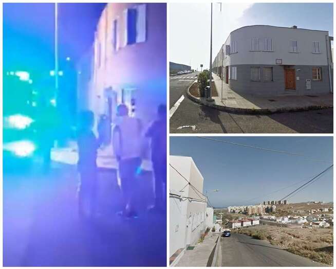 Sectores de Jinámar donde tuvieron lugar los ataques incendiarios e imagen de la intervención de los bomberos/TA.